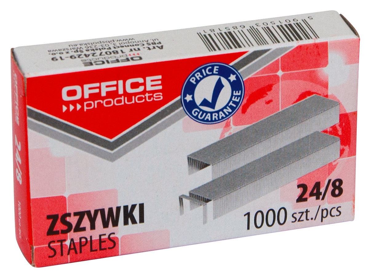Zszywki OFFICE PRODUCTS, 24/8, 1000szt.