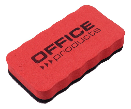 Gąbka magnetyczna OFFICE PRODUCTS, do tablic suchościeralnych, 110x57x20mm, z zawieszką, czerwona