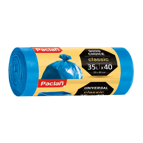 Worki na Śmieci Paclan Classic 35L Niebieskie 40 sztuk