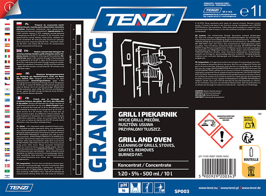 Koncentrat do usuwania tłuszczu, sadzy, smoły TENZI, Gran Smog, 1l