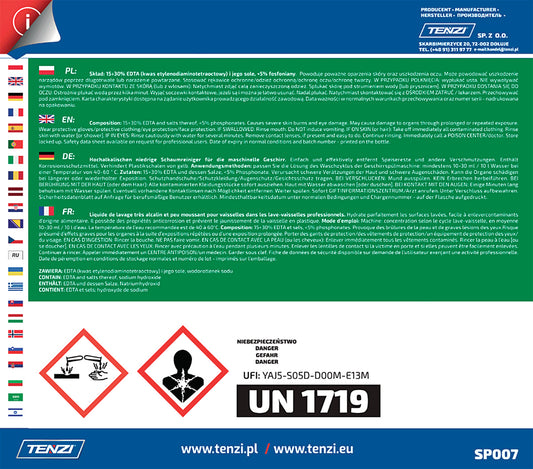 Płyn do mycia naczyń w zmywarkach TENZI, Gran Diw, 5l