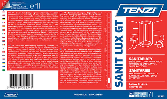 Płyn do bieżącego mycia powierzchni sanitarnych TENZI, Sanit Lux GT, 1l