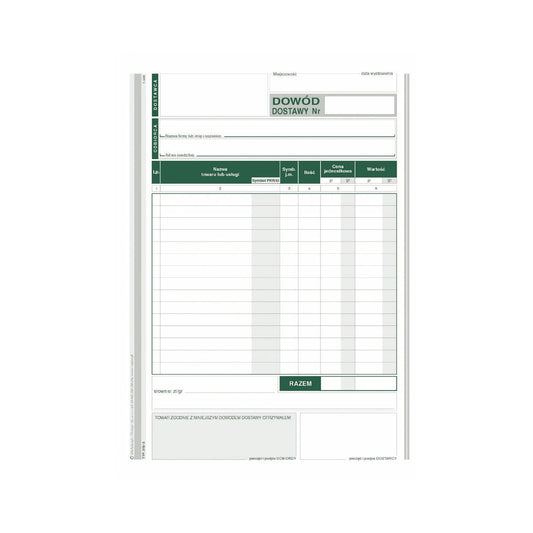 Michalczyk i Prokop Dowód Dostawy A5 315-3