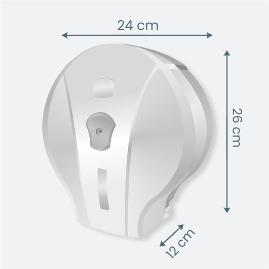 Dozownik papieru toaletowego jumbo, biały (mj1)