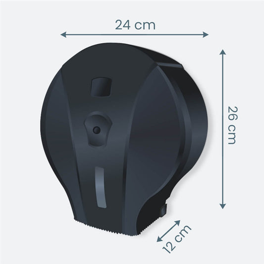 Dozownik papieru toaletowego jumbo, czarny (mj1b)