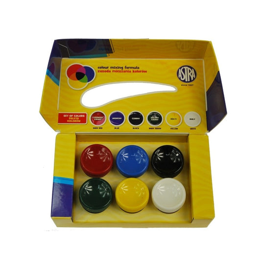 Farby plakatowe 6 kolorów - 20ml ASTRA