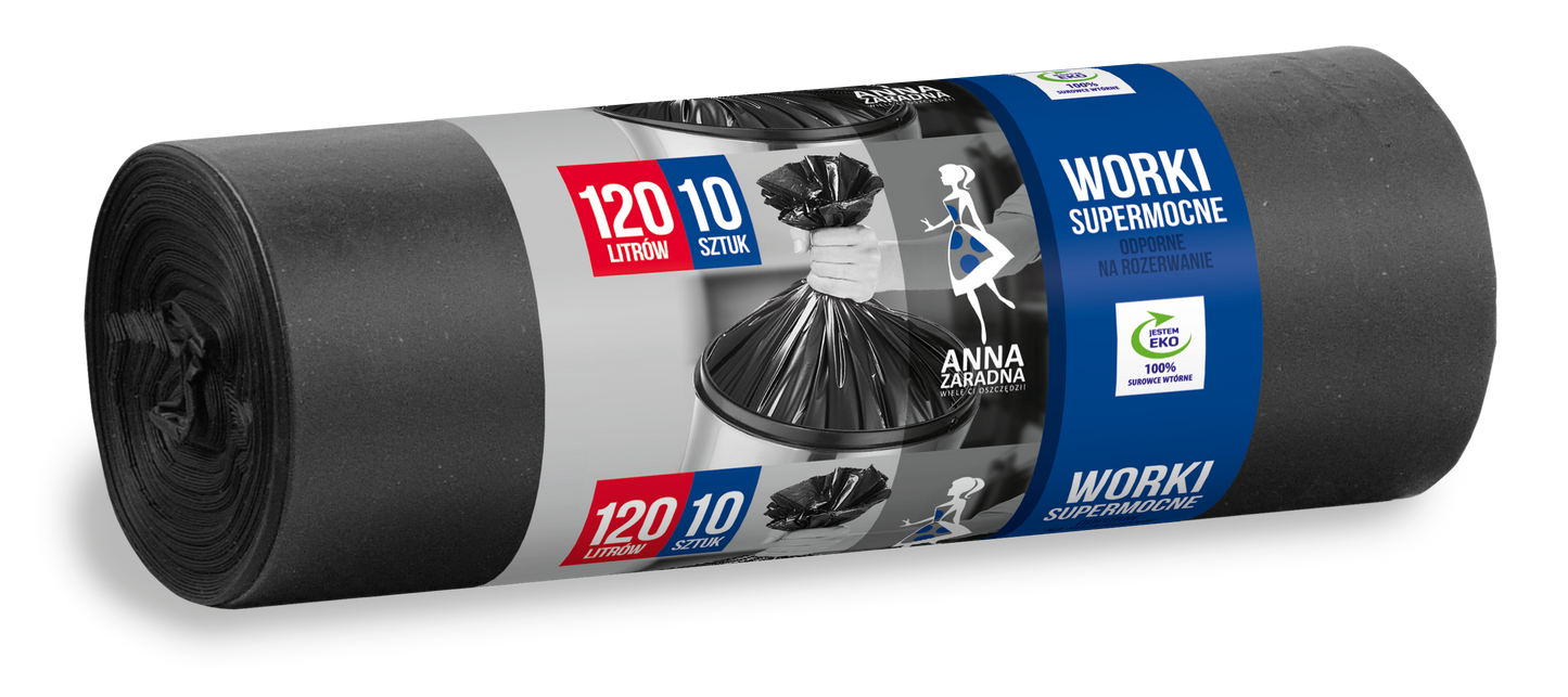 Worki na śmieci SUPERMOCNE 120L 10szt