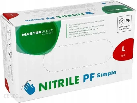 Rękawice nitrylowe niebieskie L100szt. Master Glove
