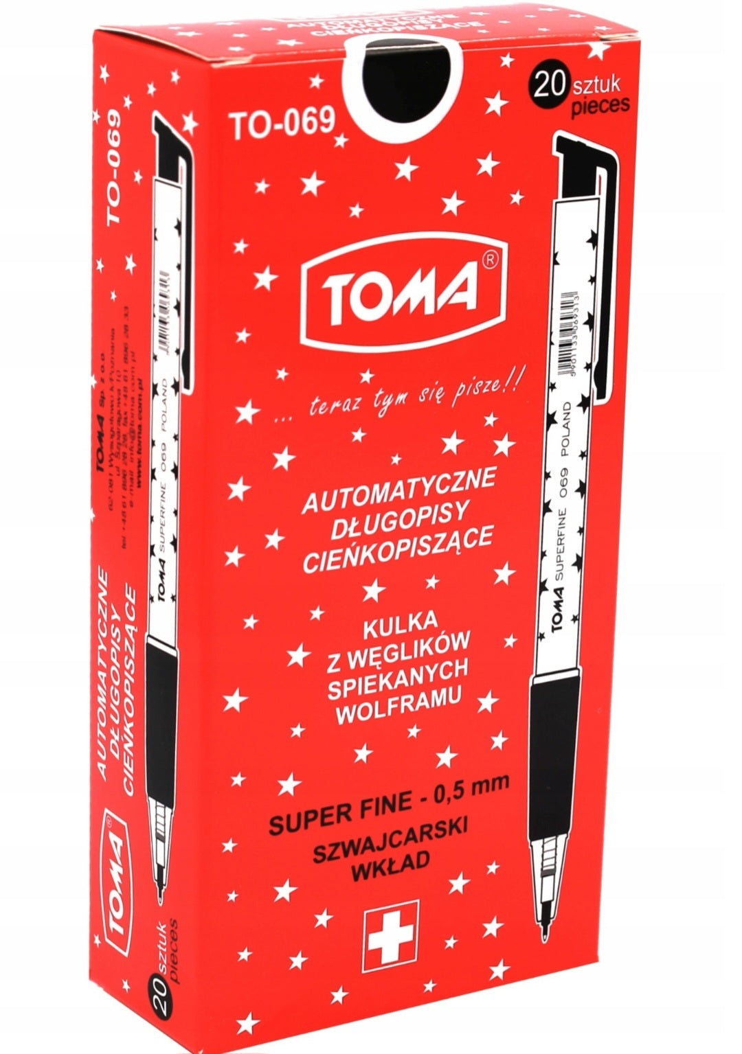 Długopis Automatyczny Toma Superfine 069 W Gwiazdki Czarny