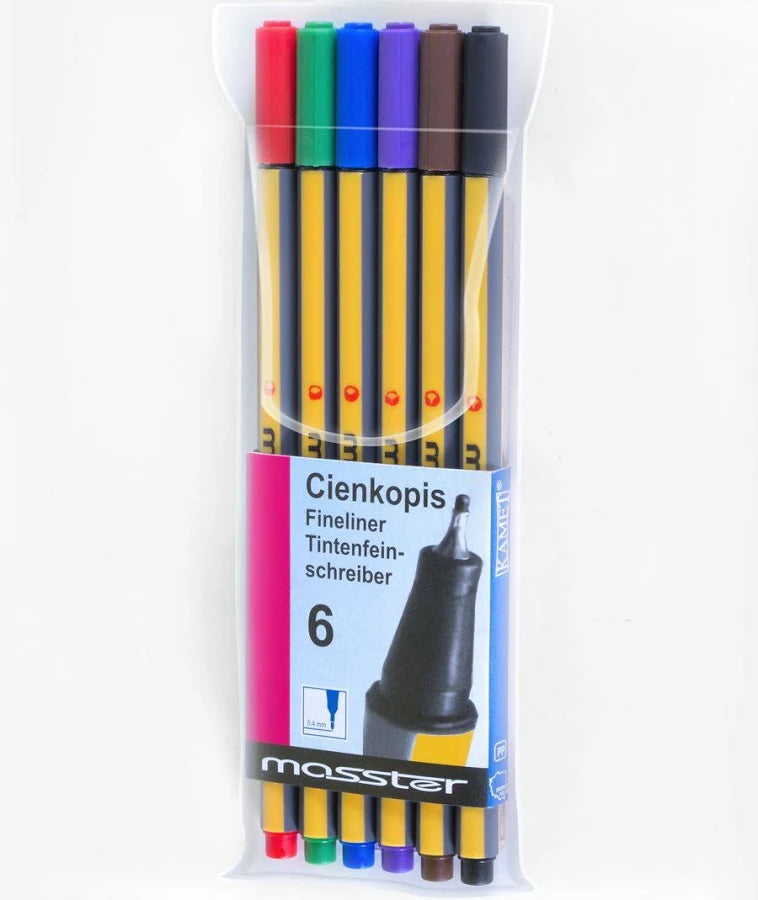 Cienkopisy Masster 6 Kolorów Kamet
