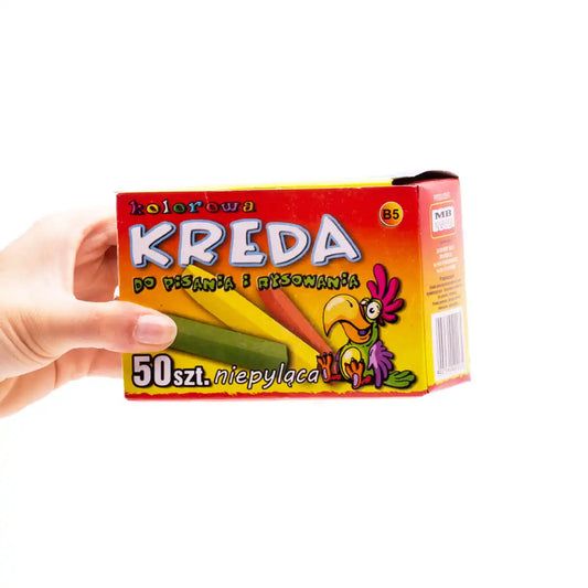 Kreda szkolna kwadratowa kolorowa B5 50 sztuk