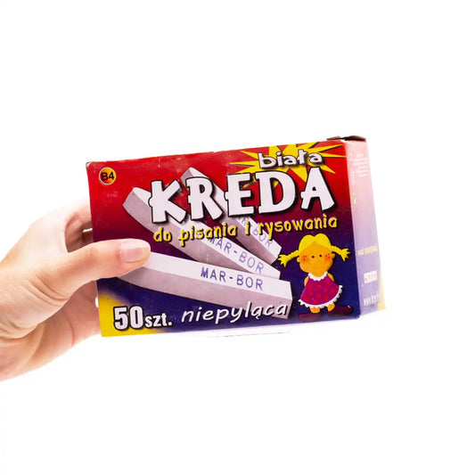 Kreda szkolna B4 biała 50 sztuk niepyląca Mar-Bor