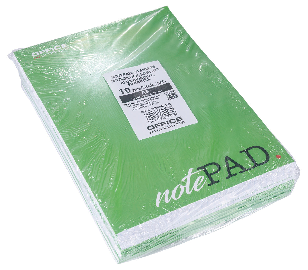 Blok biurowy OFFICE PRODUCTS, A5, w kratkę, 50 kart., 60gsm
