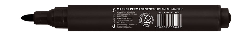 Marker permanentny OFFICE PRODUCTS, okrągły, 1-3mm (linia), czarny