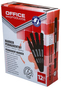 Marker permanentny OFFICE PRODUCTS, okrągły, 1-3mm (linia), czarny