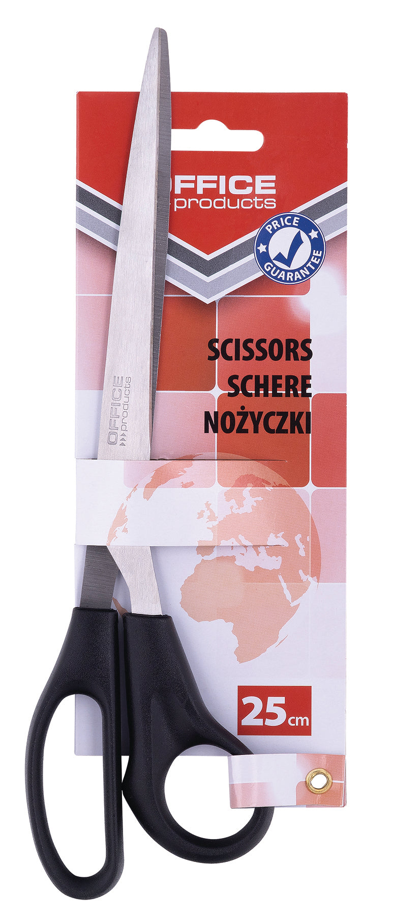 Nożyczki biurowe OFFICE PRODUCTS, 25 cm, czarne
