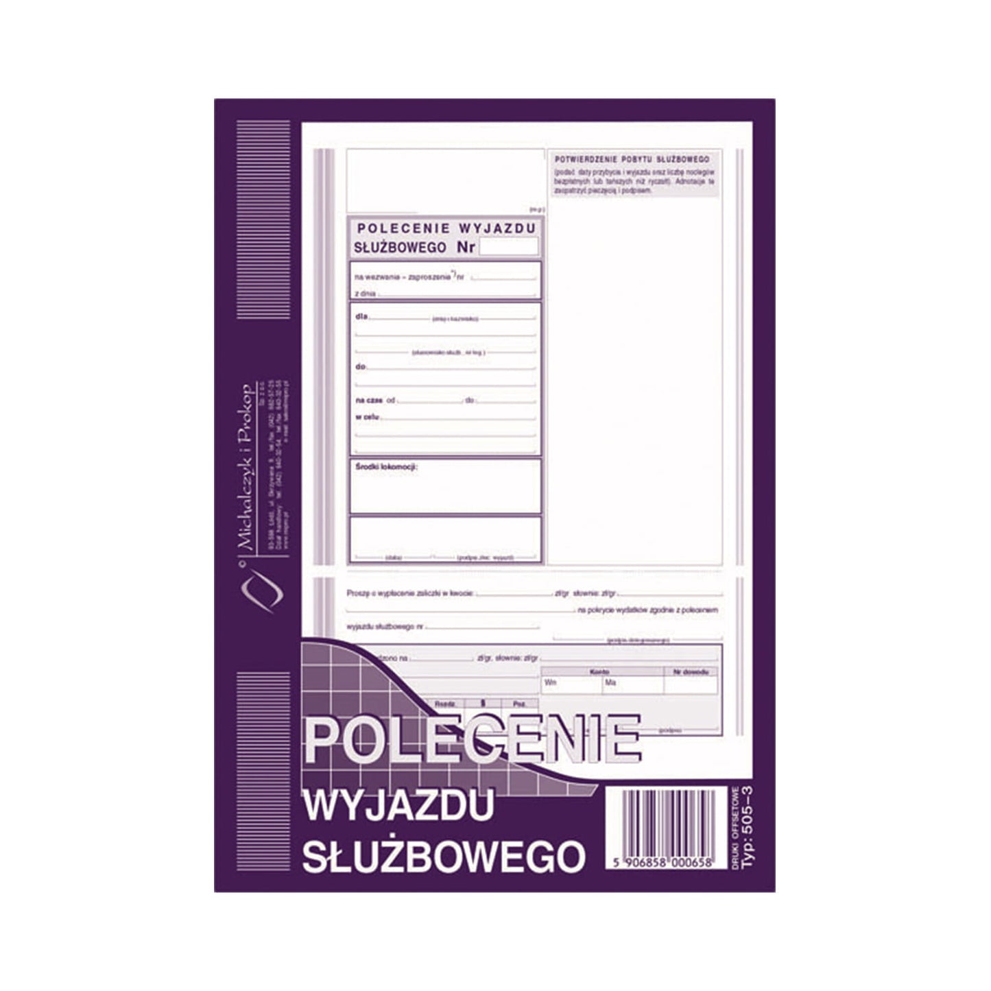 Michalczyk i Prokop Polecenie Wyjazdu Służbowego A5 505-3