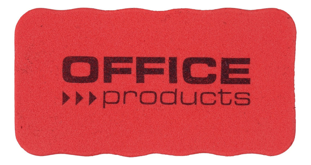 Gąbka magnetyczna OFFICE PRODUCTS, do tablic suchościeralnych, 110x57x20mm, z zawieszką, czerwona