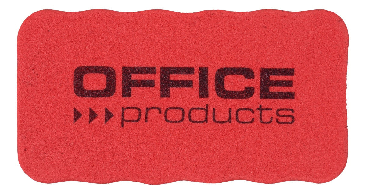Gąbka magnetyczna OFFICE PRODUCTS, do tablic suchościeralnych, 110x57x20mm, z zawieszką, czerwona
