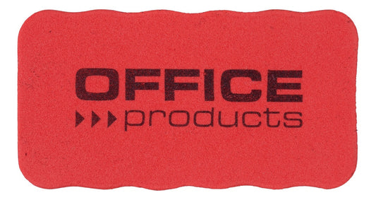 Gąbka magnetyczna OFFICE PRODUCTS, do tablic suchościeralnych, 110x57x20mm, z zawieszką, czerwona