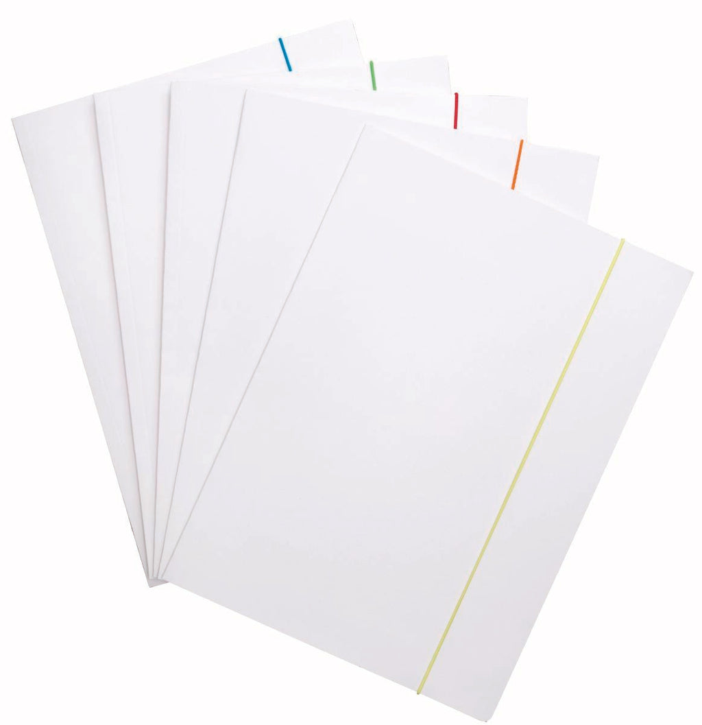 Teczka z gumką OFFICE PRODUCTS, karton, A4, 300gsm, 3-skrz., gumka mix kolorów, biała