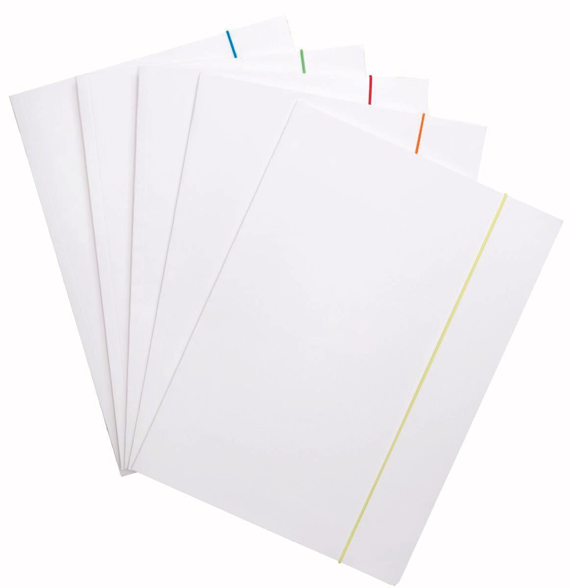 Teczka z gumką OFFICE PRODUCTS, karton, A4, 300gsm, 3-skrz., gumka mix kolorów, biała