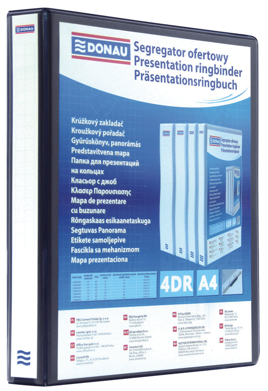Segregator ofertowy DONAU, PP, A4/4RD/16, czarny