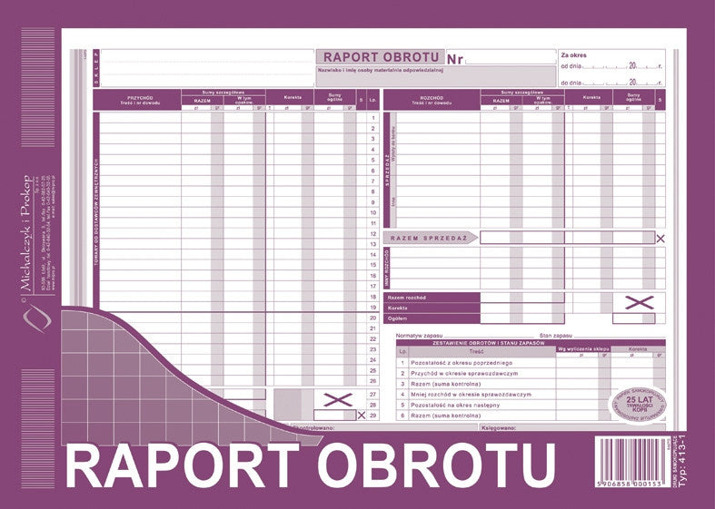 413-1 Raport obrotu