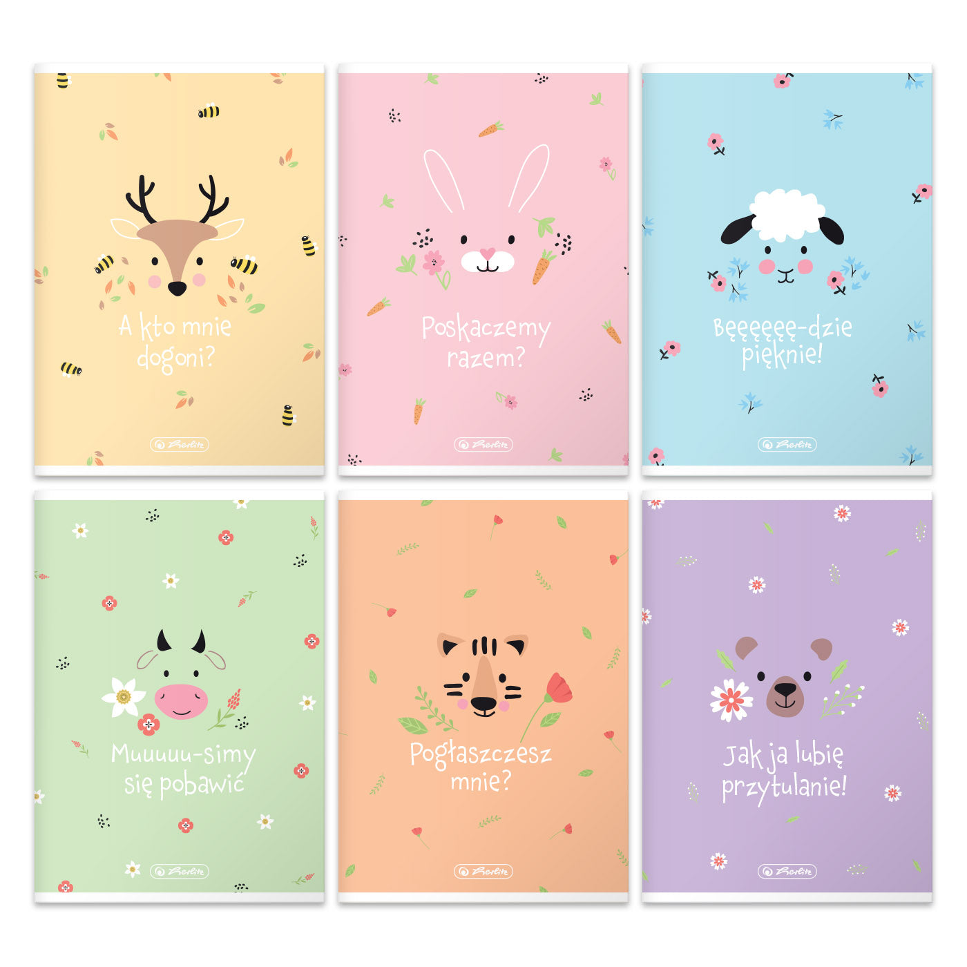 Herlitz Zeszyt A5 Pastel Cute dwie linie 16 kartek 10 szt.