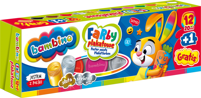 Bambino Farby Plakatowe 12+1