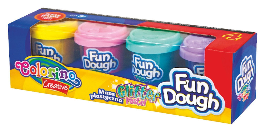 Colorino Masa plastyczna 4 kolory pastelowe z brokatem