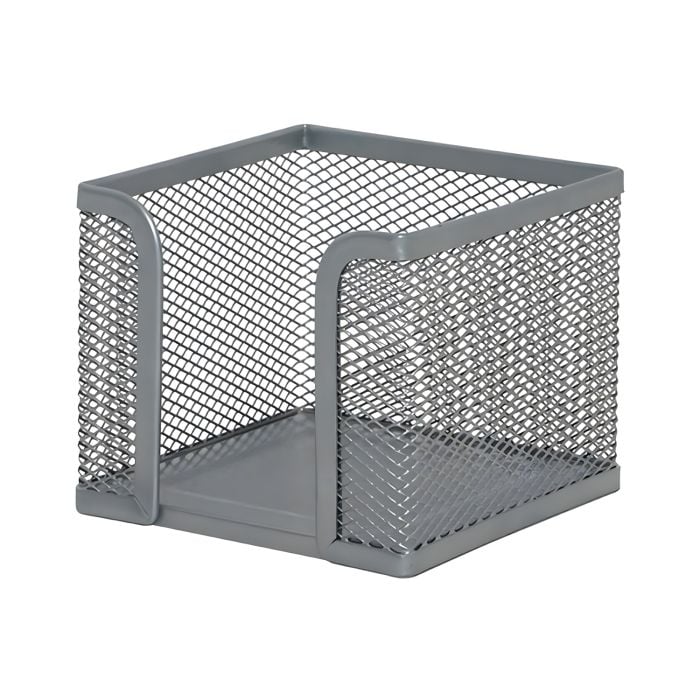 Pojemnik na karteczki biurowe Q-CONNECT Office Set metalowy srebrny