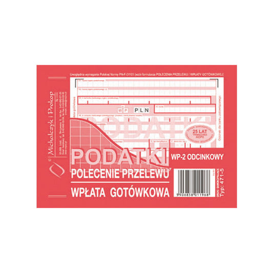 Michalczyk i Prokop Polecenie Przelewu Podatki 2 Odcinkowe A6 471-5