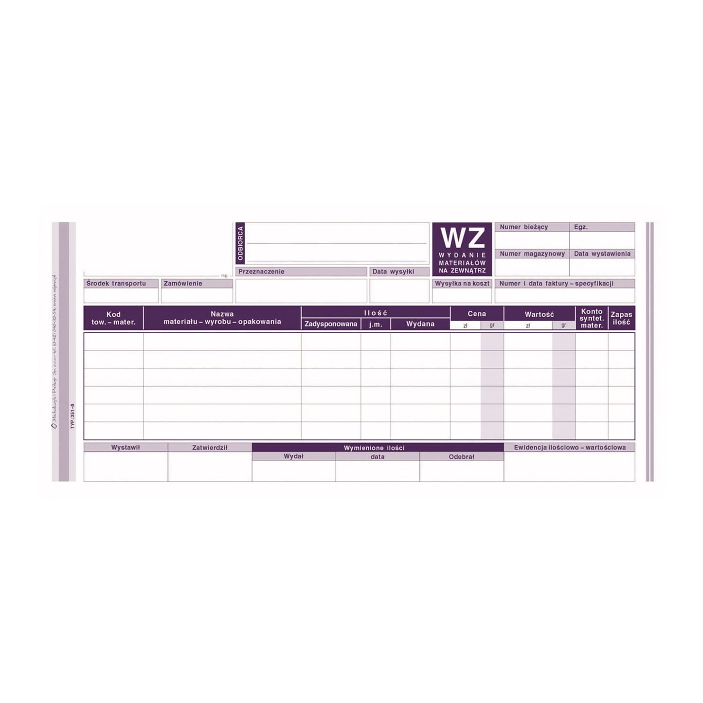 Michalczyk i Prokop Wz Wydanie Materiałów Na Zewnątrz 1/3 A4 351-8