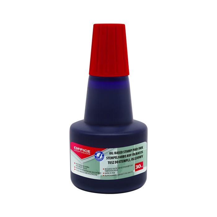 Tusz olejowy do pieczątek metalowych OFFICE PRODUCTS czerwony 30ml