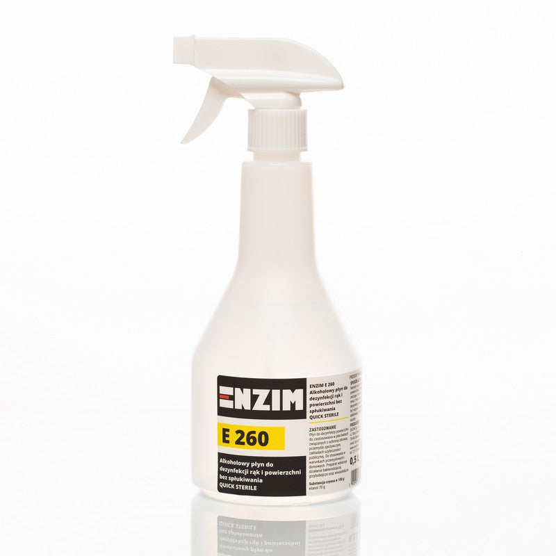 ENZIM E260 Alkoholowy płyn do szybkiej dezynfekcji powierzchni QUICK STERILE 0,5L