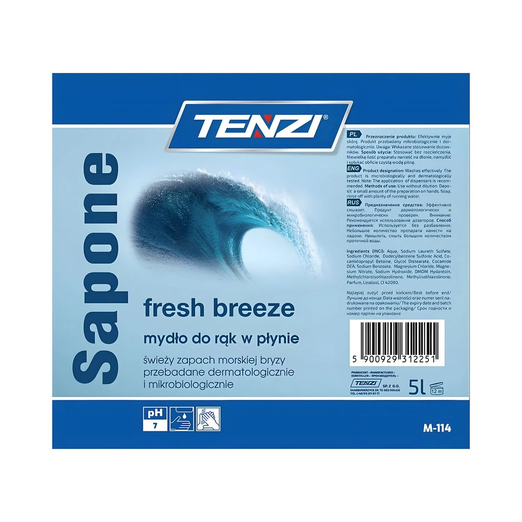 Mydło w płynie Tenzi Sapone Fresh Breeze zapach morska bryza 5 litrów