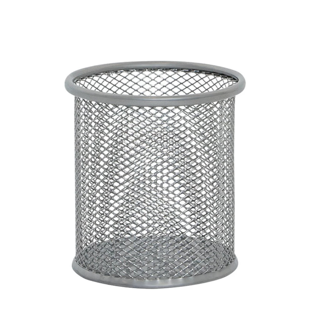 Pojemnik na długopisy q-connect Office Set metalowy 90x 100 mm srebrny