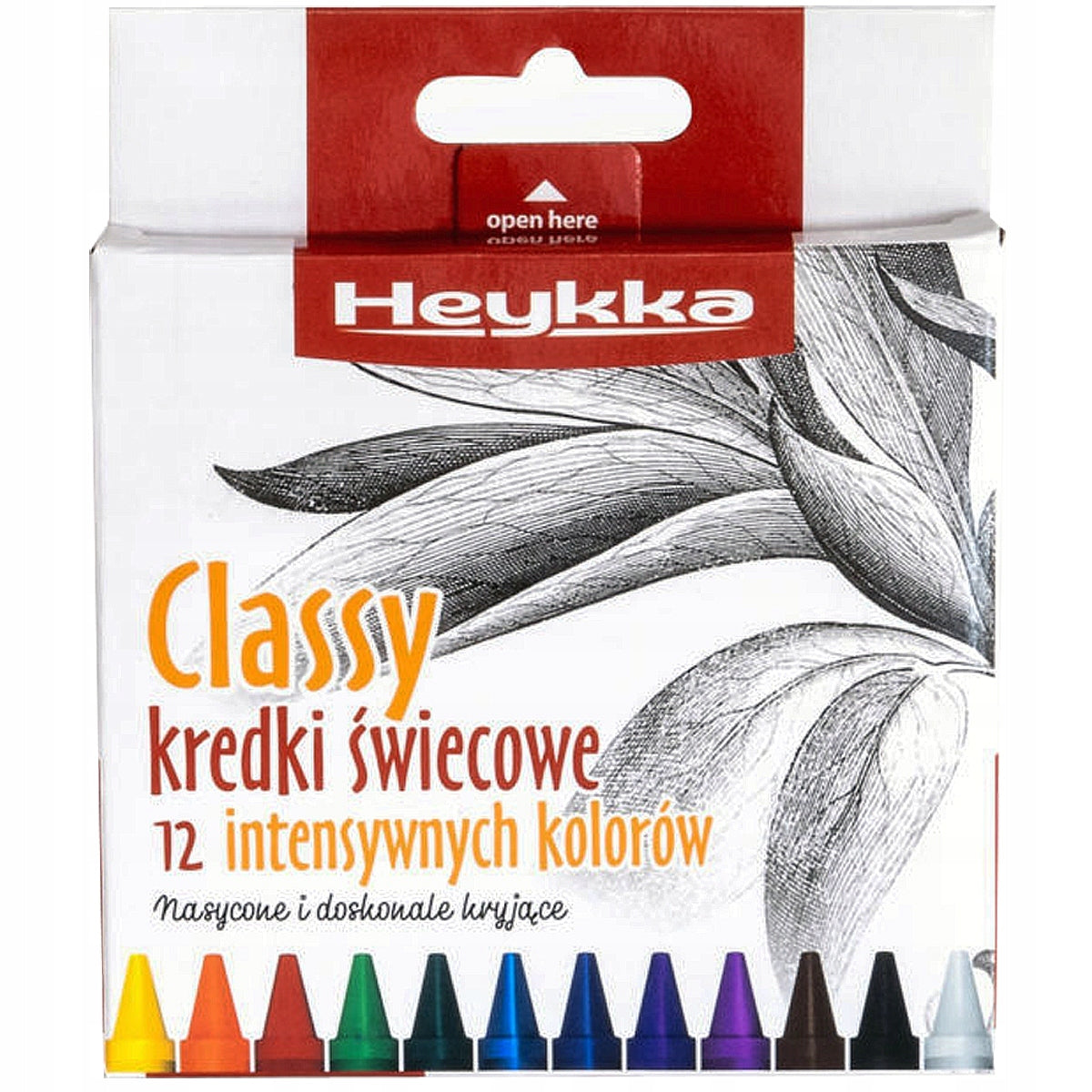 KREDKI ŚWIECOWE HEYKKA CLASSY ZESTAW 12 KOLORÓW