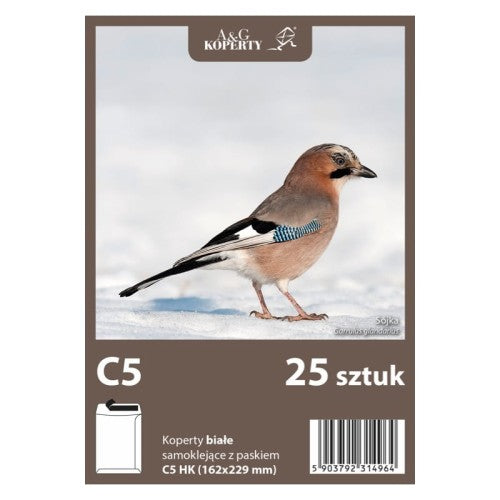 Koperty białe C5 HK 25 szt.