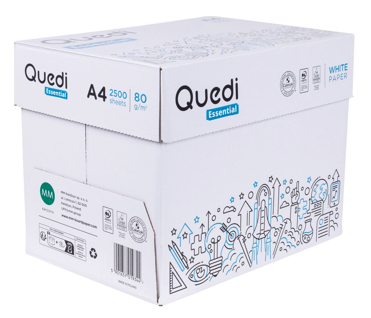 Papier ksero QUEDI ESSENTIAL A4, A4, klasa C, 80gsm, 500ark.