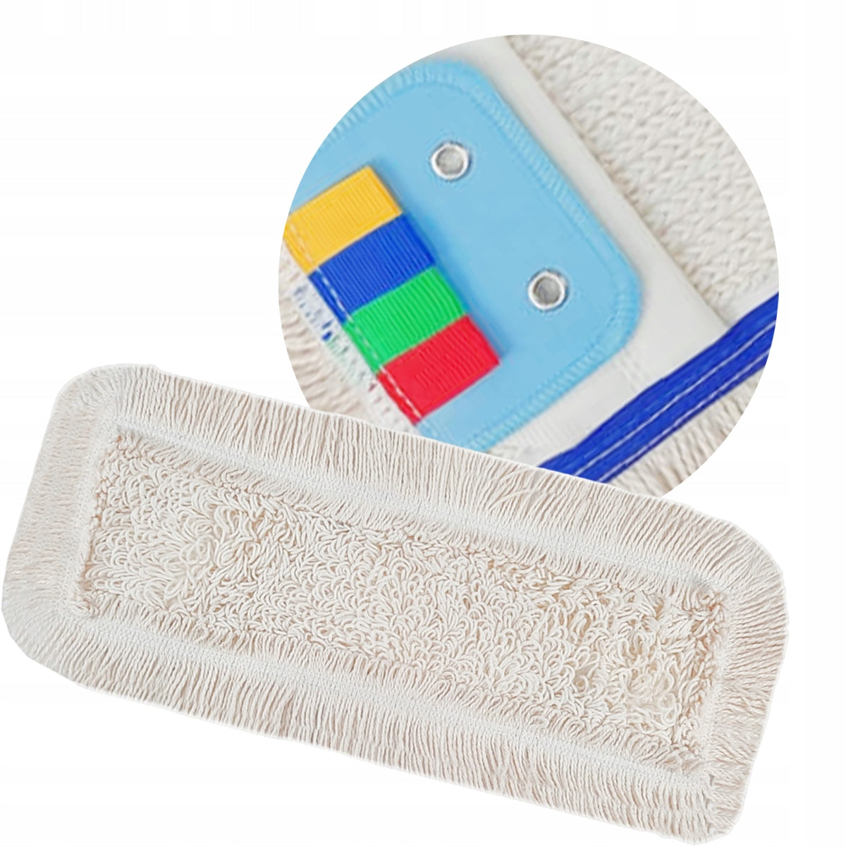 MOP PŁASKI BAWEŁNA DUO 40cm CLEANPRO WKŁAD KIESZENIOWY + SPEEDY KLIPS UNI