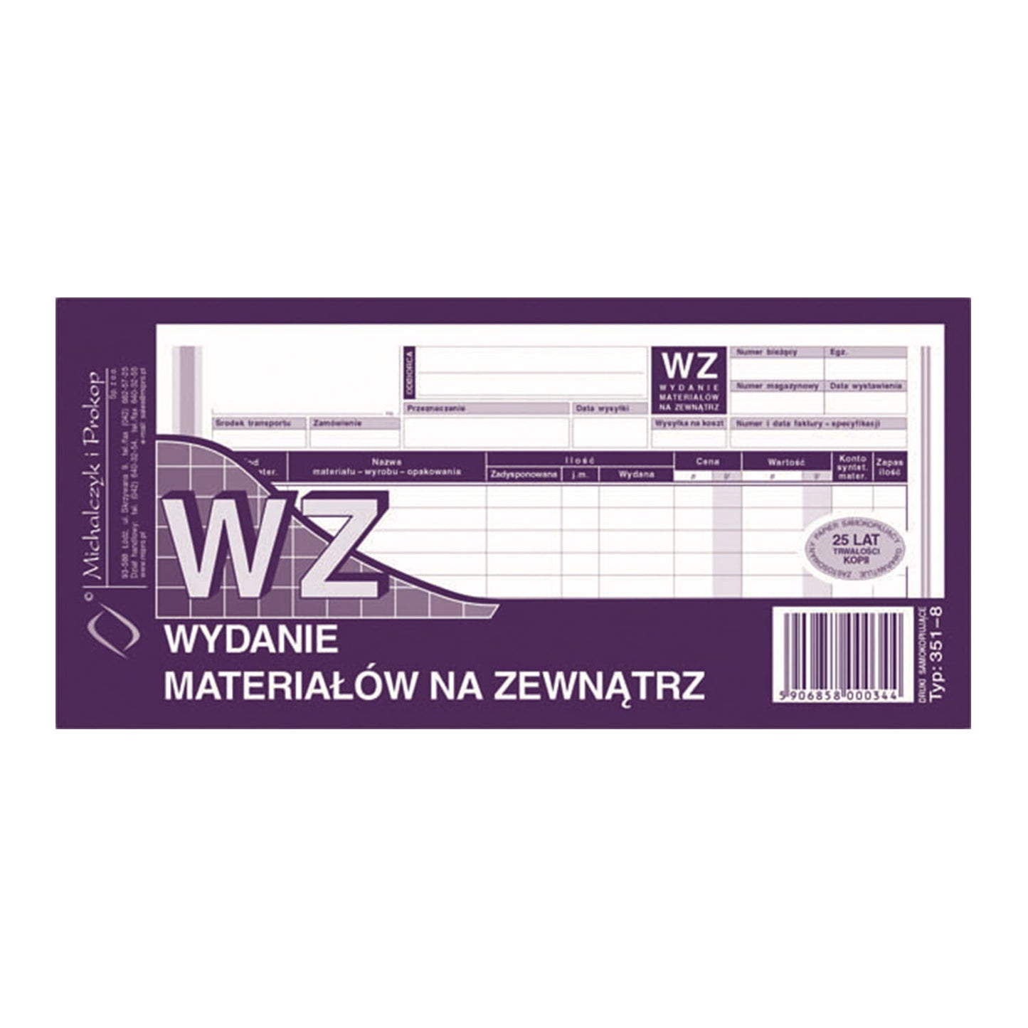 Michalczyk i Prokop Wz Wydanie Materiałów Na Zewnątrz 1/3 A4 351-8