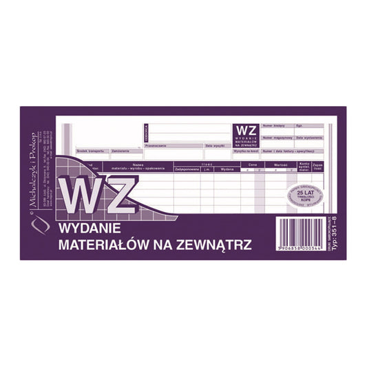 Michalczyk i Prokop Wz Wydanie Materiałów Na Zewnątrz 1/3 A4 351-8