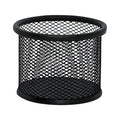 Pojemnik na przybory Q-CONNECT Office Set, metalowy, 90x68mm, czarny
