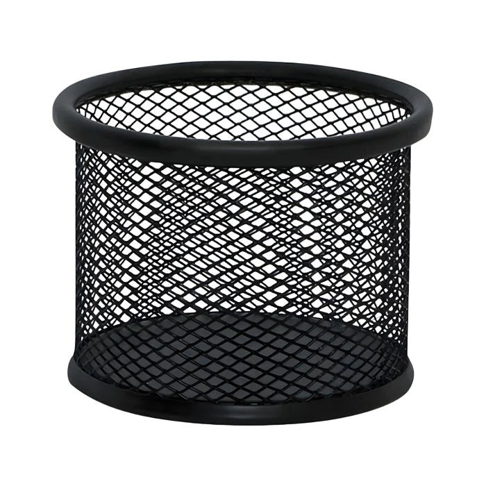 Pojemnik na przybory Q-CONNECT Office Set, metalowy, 90x68mm, czarny
