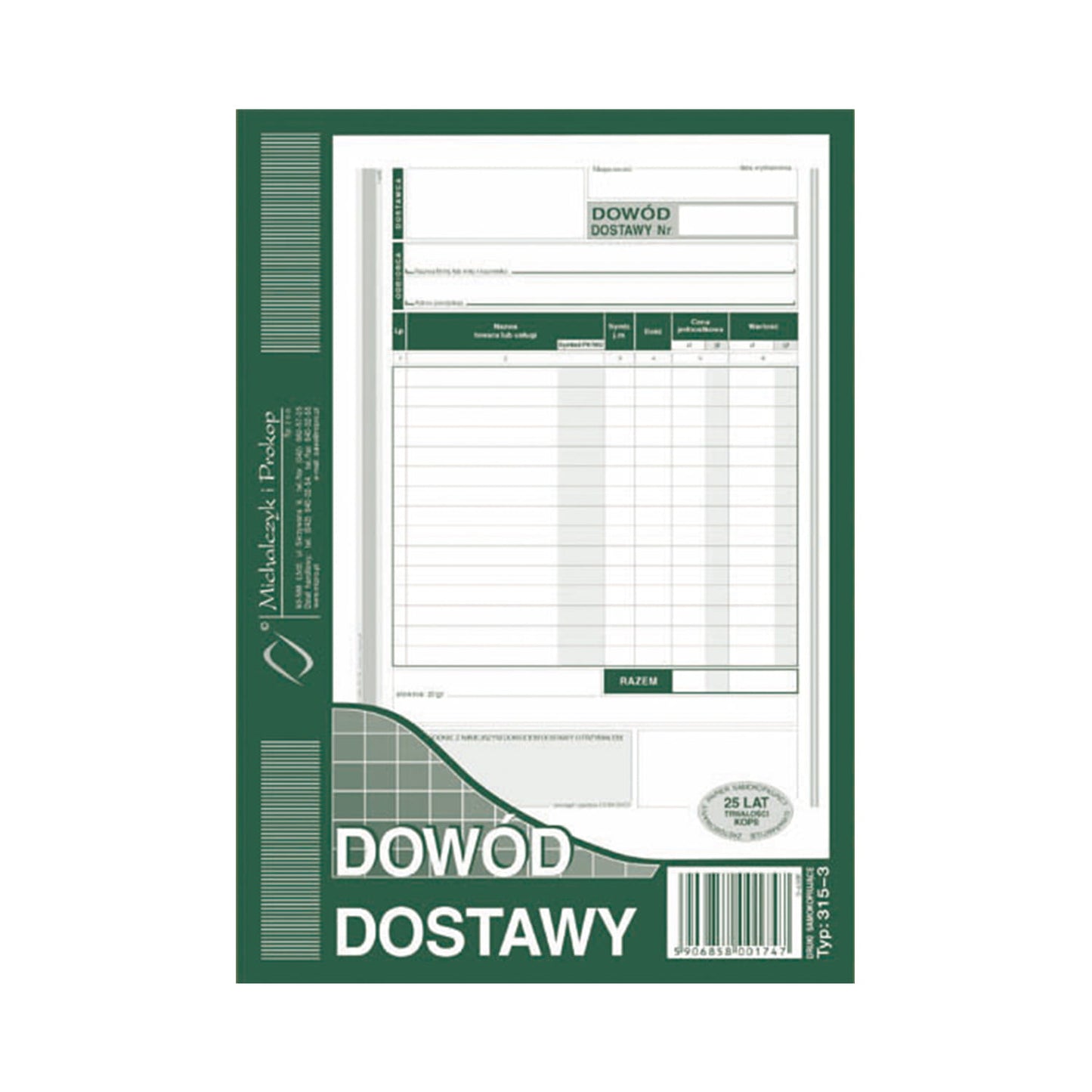 Michalczyk i Prokop Dowód Dostawy A5 315-3