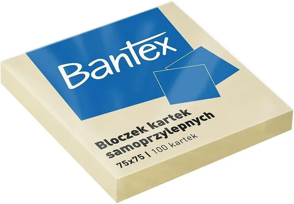 Bantex Bloczek Samoprzylepny 75X75Mm 100K Żółty