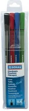 Cienkopis DONAU D-Fine, 0,4 mm, 4 szt., mix kolorów