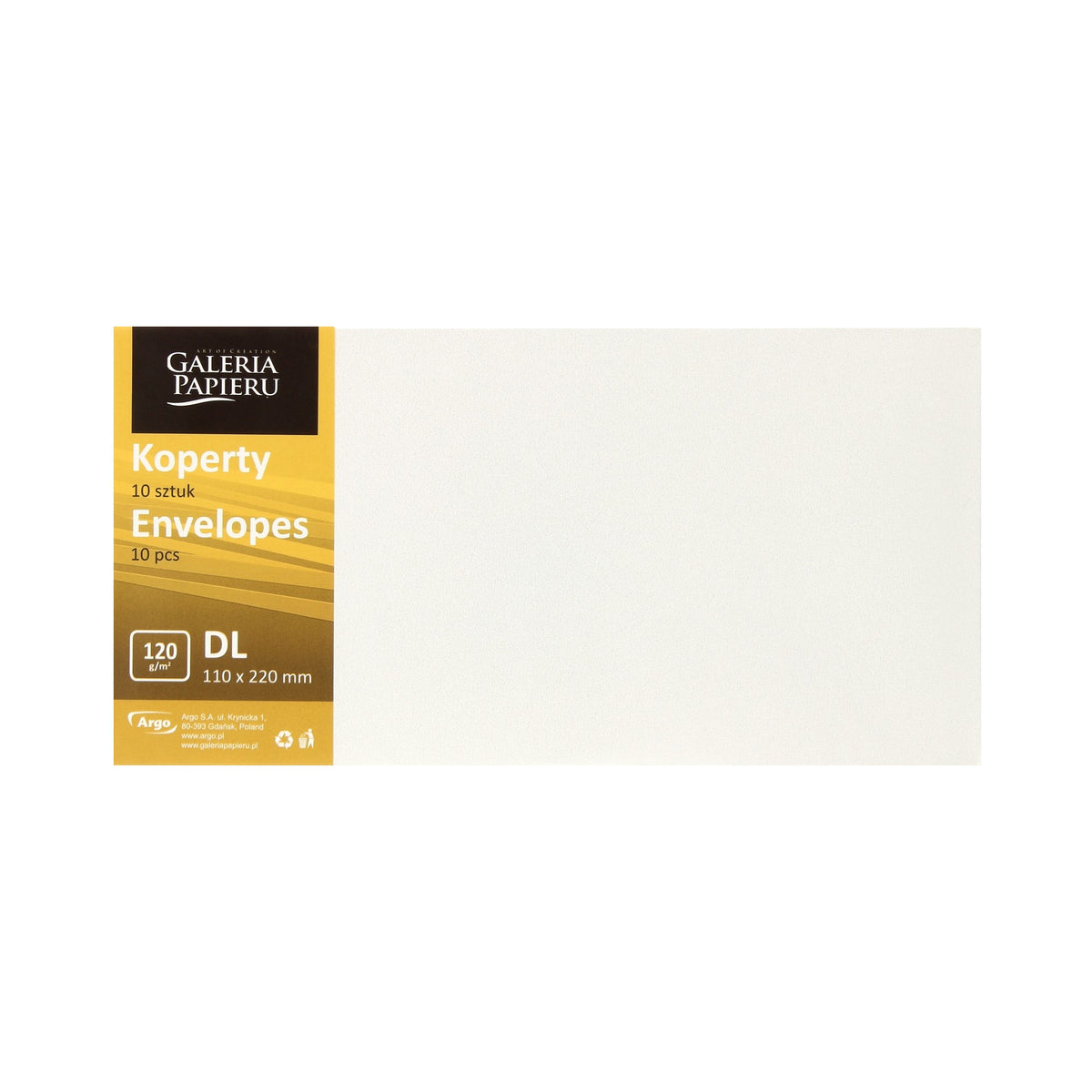Koperty DL diamentowa biel Millenium 120g - 10szt.